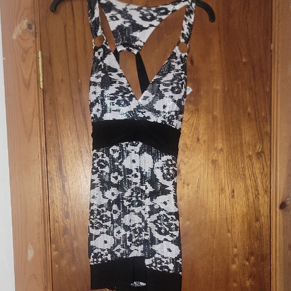 Siren Lily Black and White Floral Mini Dress